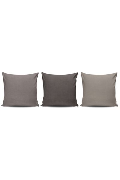 Alacastore Set de huse de pernă decorative din 3 piese bej-maro și maro castaniu