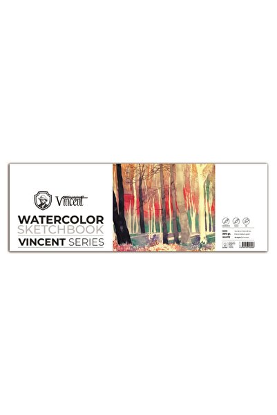 Vincent Vincent Watercolor Sketchbook - 300g, 14cmx56cm, 10 Sheet Panoramic Watercolor Notebook