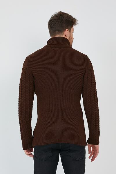 COOL TARZ Καφέ ανδρικό πλεκτό ζιβάγκο με σχέδιο