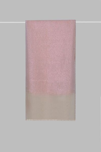 ARMANDA Evening Dress Shawl with Stone Edge Beige Candy Pink
