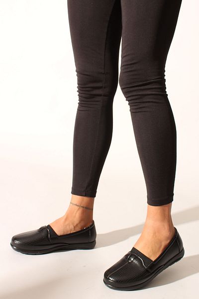ROVIGO Black Skin Women's Comfort Shoes