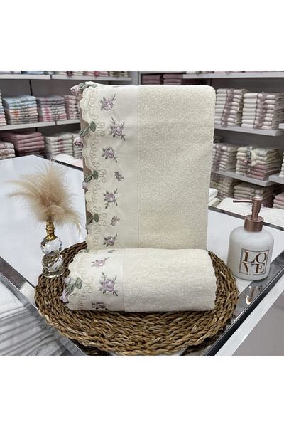 Karacan 50*85 Gülay Pompom Towel 2pcs