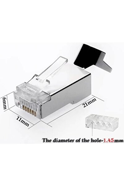 MOLIX 1 Adet Cat 7 Konnektör Rj45 Cat7 2 Parça Metal Korumalı Rj45 Bitiş Ftp 8p8c Modüler Ağ Fiş Konnektör