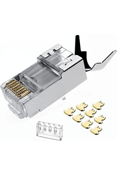 MOLIX 1 Adet Cat 7 Konnektör Rj45 Cat7 2 Parça Metal Korumalı Rj45 Bitiş Ftp 8p8c Modüler Ağ Fiş Konnektör