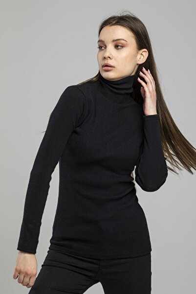 KAREN BUTİK Unisex crni ribarski pleteni džemper