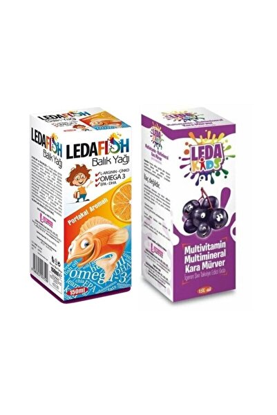 LedaPharma Ledafish Balık Yağı 150 Ml+leda Kids Kara Mürver Ekstresi 150 Ml