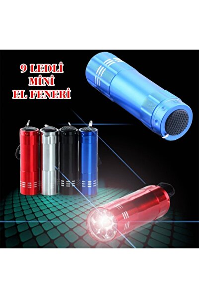 Çokuygunuz Metal Gövde 9 Led Işıklı Dağcı Balıkçı Avcı Kampçı El Feneri