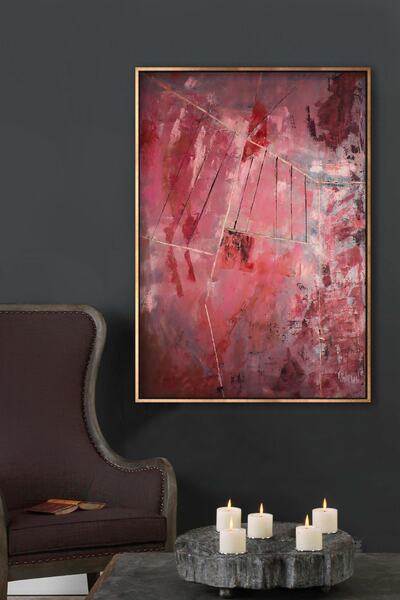 TAVOLO ARTE Çerçeveli Soyut Yağlı Boya Dokulu Tablo