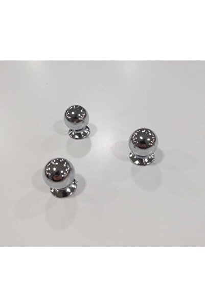 ARON (3 Adet) Misket Düğme Krom Kulp Mobilya Vestiyer Çekmece Dolap Kulbu Tek...