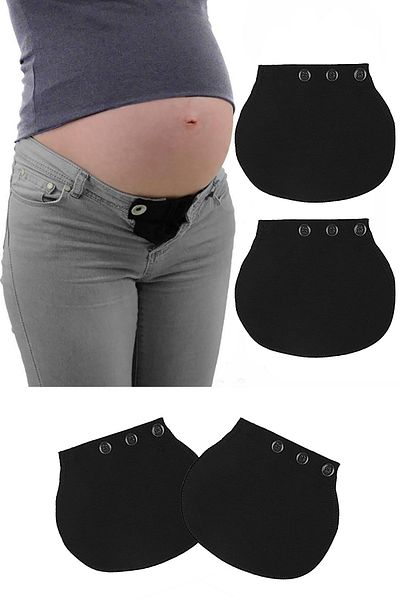 Pimobile Tresbel Maternity Pants Waist Expander-Pants Expander for Women Black 2 Pieces