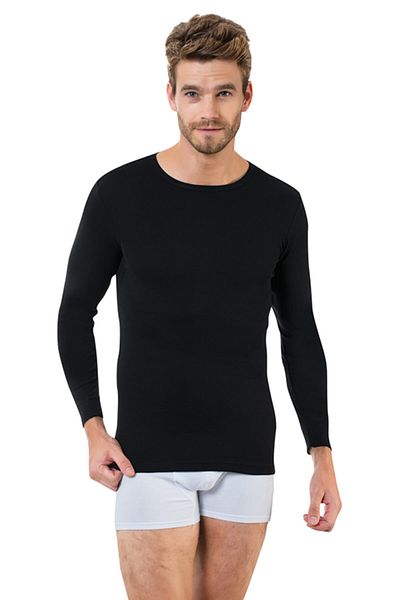 Tutku Men's Thermal Black Long Sleeve Undershirt - T0008 Tyc 00245472646