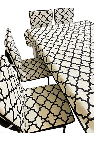 Vip Home Concept Market Ürünleri Set de 6 bucăți de perne pentru scaun și husă de masă cu spătar mare