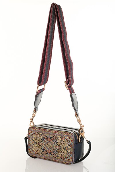 MOTTİF İSTANBUL Dokuma Deri Detaylı Kadın Omuz Çapraz Çanta Mottif Istanbul Otantik 1070