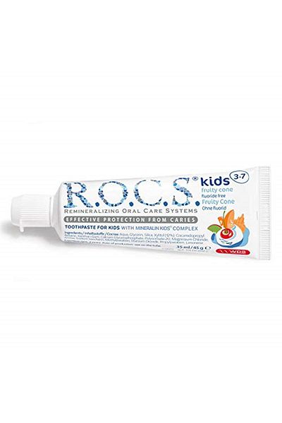 R.O.C.S. معجون أسنان لعمر 4 7 سنوات - مخروط فواكه خالي من الفلورايد