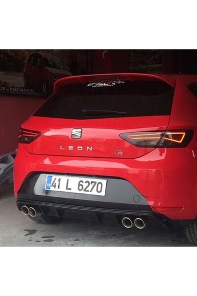 Seat Leon Mk3 Fr Tampon Uyumlu Difüzör Parlak Siyah, Çıkışsız, Abs Plastik Leon 2013 2014 2015 2016