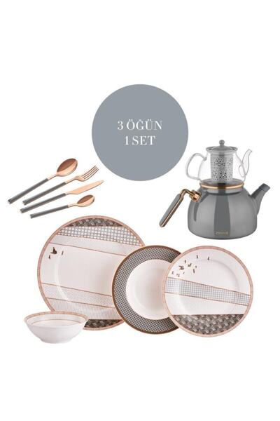 Neva Gri Koro 3 Öğün 1 Set N2938