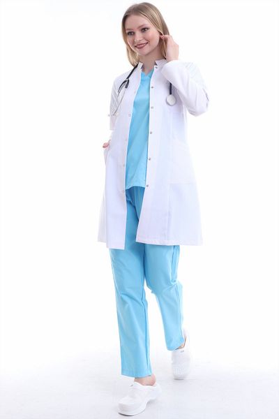 PERSONELİTY White Judge Collar Women's Doctor Nurse Apron