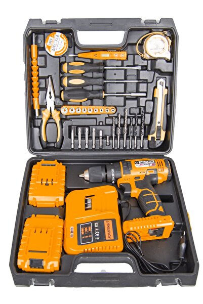Graizer Alman Technology 58 V 5 Ah Darbeli Çift Akülü Şarjlı Vidalama Matkap 32 Parça Hobi Set