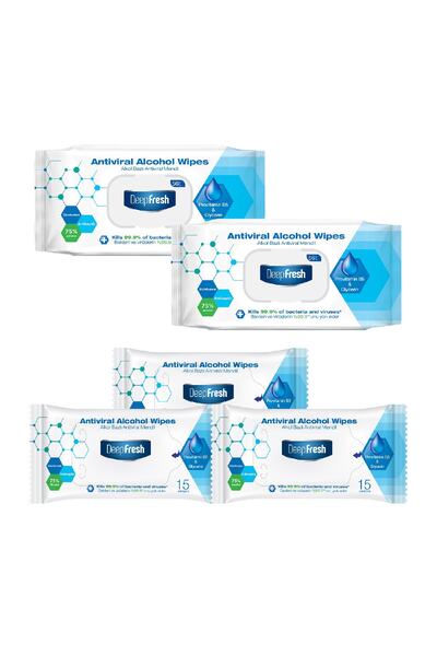 Deep Fresh Antiviral Islak Mendil 2 X 56 Yaprak Cep Mendili 3 X 15 Yaprak