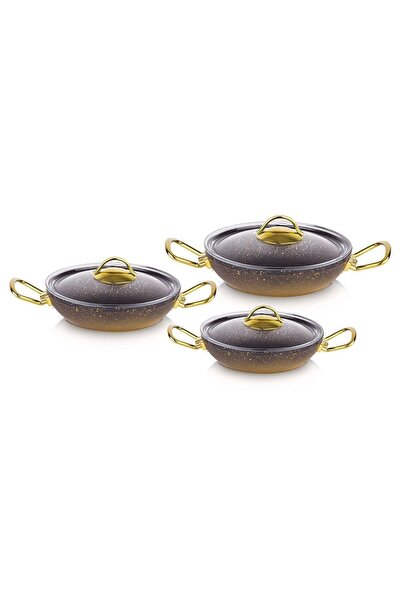 OMS Granit 6 Parça Sahan Set Altın 3032