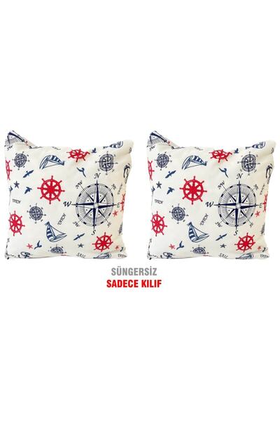 Vip Home Concept Market Ürünleri Pernă de pernă umplută cu fermoar Pernă VIP 2 bucăți-43x43 cm (marin)