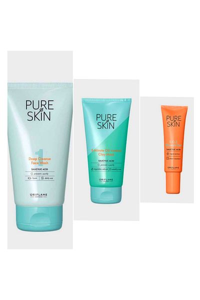 Oriflame Pure Skin Washing Gel Clay Mask Blemish Gel