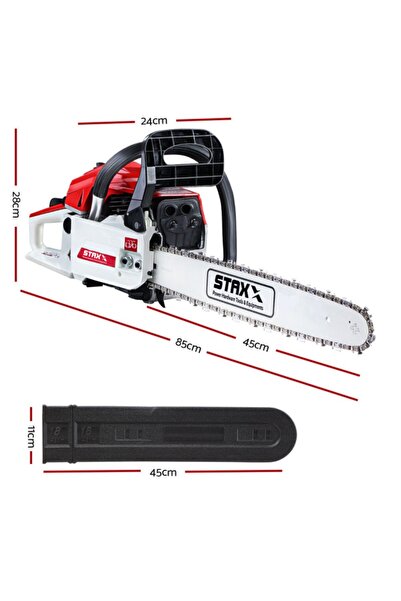 STAXX POWER American Ağaç Odun Dal Kesme Makinesi Motorlu Benzinli Testere 52cc 4.3 Hp Yağ + Yedek Zincir