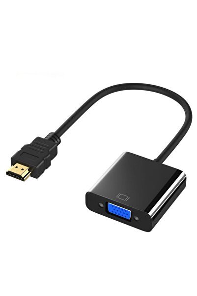 Genel Markalar Hdmı To Vga Dönüştürücü Monitor Tv Projektör Uyumlu 3.5mm Jack Girişli Kısa Kablo