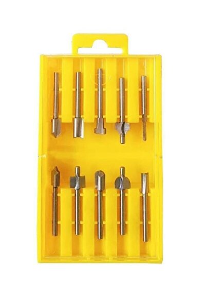 COMBAT 10 Parça Freze Uç Ahşap Oyma Hss Dremel Gravür Matkap Uç 3,2 mm