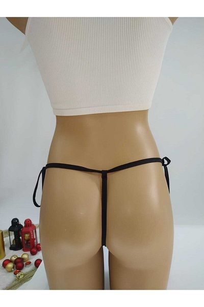 tknfashion Red Fabric Black Bias Side Tie Fancy String 1044