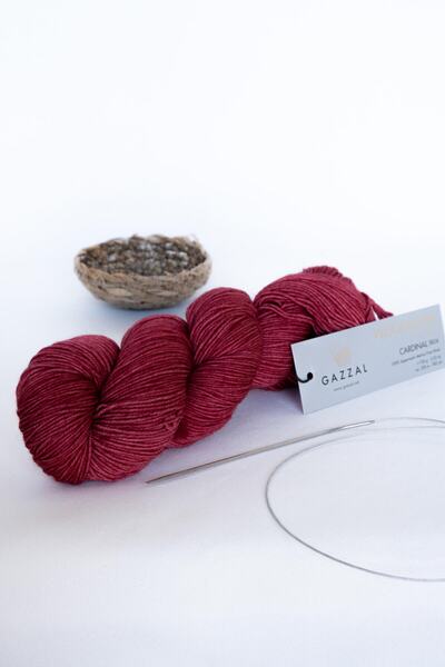 Gazzal غزل صوف ستار سوبر واش صوف ميرينو للحياكة اليدوية غزل تاكا (3824-برقوق)