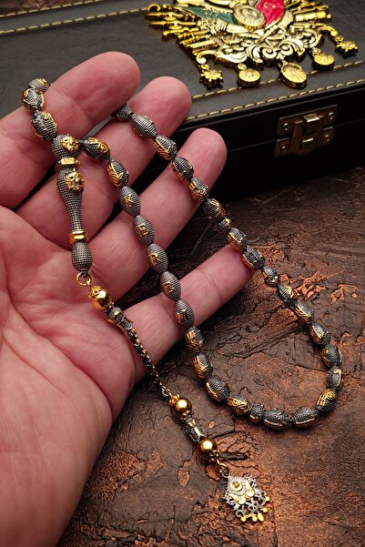 OTTOTESBİH Erkek Gümüş Püsküllü Isimli Hediyelik Tesbih, Altın Ve Rodaj Kapla...