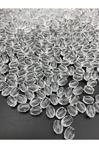 Hedef Bijuteri 25 جرام لون شفاف 10 × 8 مم أسطوانة أكريليك، خرز نموذج اللوز (2...