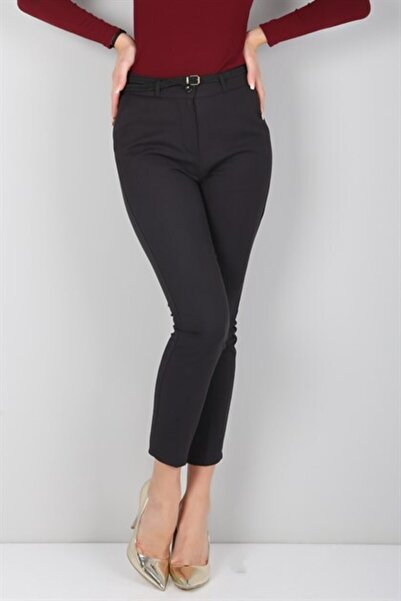 Canseven Fashion بنطلون قماش نسائي عالي الخصر بقصة قلم رصاص