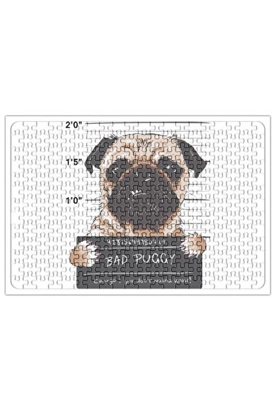 Baskı Dükkanı Bad Puggy Pug Dog Puzzle 240 Piece Jigsaw