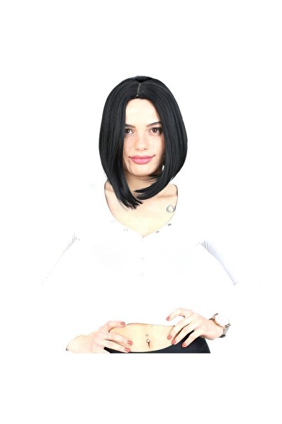 Peruk Market Perucă neagră din fibre sintetice - fără breton, scurtă