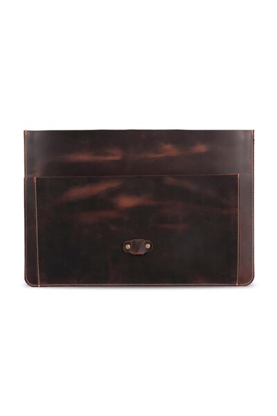 LONDO Γνήσια δερμάτινη θήκη με κόμπους για Macbook Pro και Air 13,3/13 ιντσών - Κανέλα