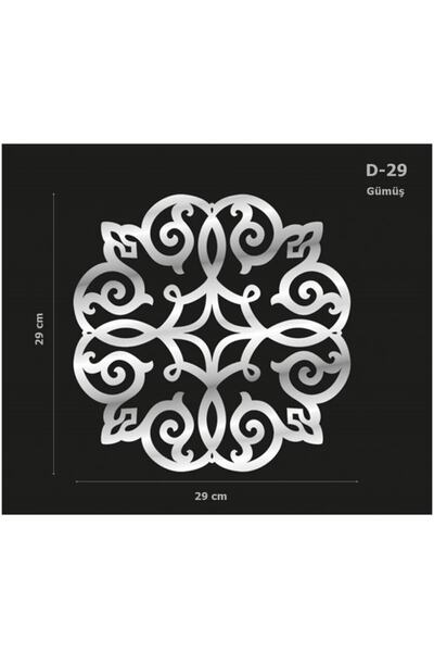 Kurtulan Lazer Tasarım Dekoratif Gümüş Aynalı Pleksi Mobilya Dolap Süsü