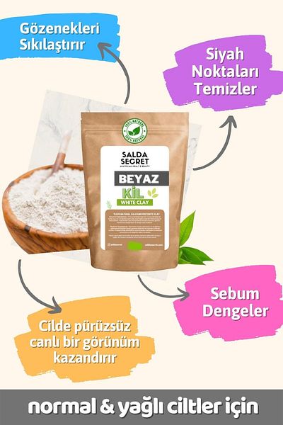 Salda Secret White Clay Natural Face Mask 250 gr