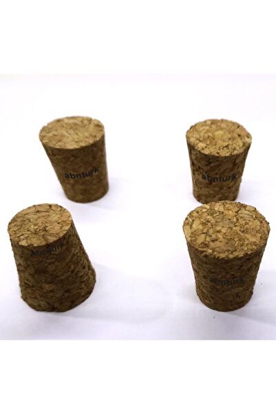 abnturk 4 Adet Standart Boy 22mm Doğal Mantar Tıpa %100 Orijinal Şişe Kapatıcı Gaz Kaçırmaz Hava Almaz Sağlı