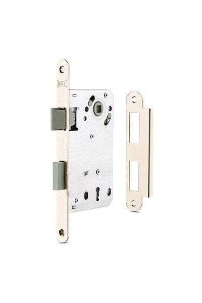 KALE Silent 221 Series Classic Keyed Interior Door Mortise Lock Nickel Oval 50/18 mm