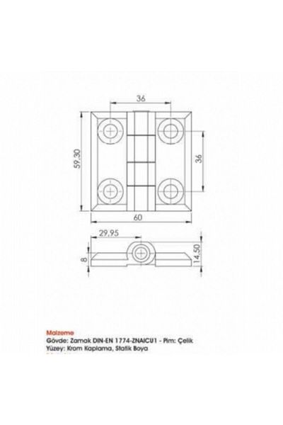 SERMAKSAN Sermak Leaf Hinge 430 V1 60x60 Mm