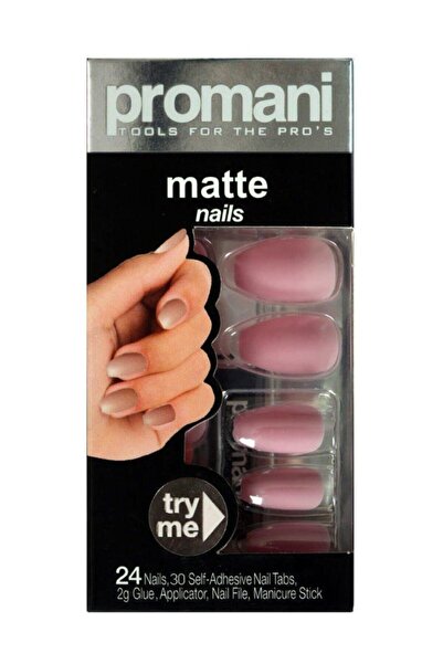 Promani Şeker Pembesi Takma Tırnak Seti - 24 Adet - Zararsız Yapıştırıcı