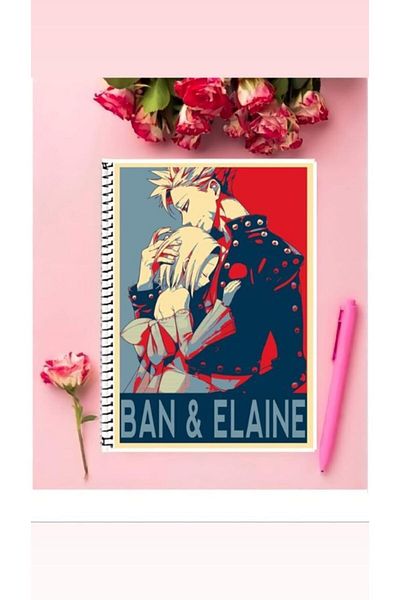 animeandyourworld Ban Elaine Anime Notebook 1 Piece Special Design A4 Size Wired Checkered Notebook 21*29 Cm