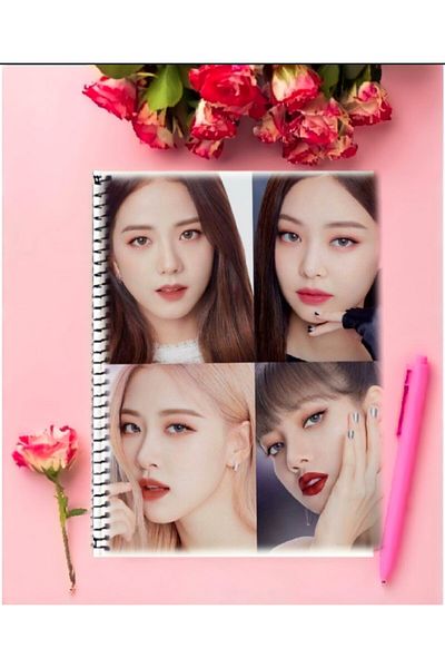 animeandyourworld Black Pink Notebook 1 Piece Special Design A4 Size Wired Striped Notebook 21*29 Cm