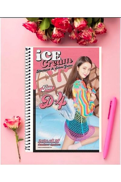 animeandyourworld Black Pink Notebook 1 Piece Special Design A4 Size Wired Striped Notebook 21*29 Cm