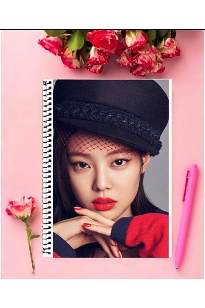 animeandyourworld Black Pink Notebook 1 Piece Special Design A4 Size Wired Striped Notebook 21*29 Cm