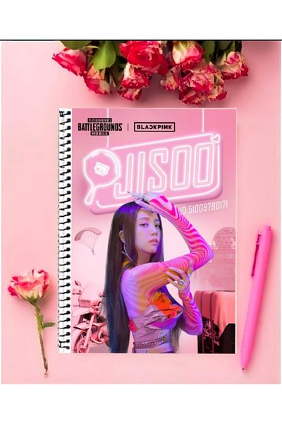 animeandyourworld Black Pink Notebook 1 Piece Special Design A4 Size Wired Striped Notebook 21*29 Cm