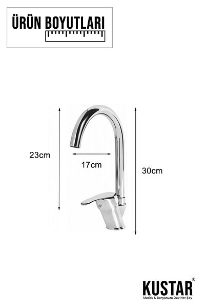 KUSTAR Chrome Mix Kitchen Sink Mixer Sink Faucet