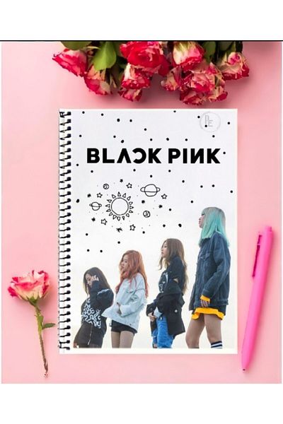 animeandyourworld Black Pink Notebook 1 Piece Special Design A4 Size Wired Checkered Notebook 21*29 Cm